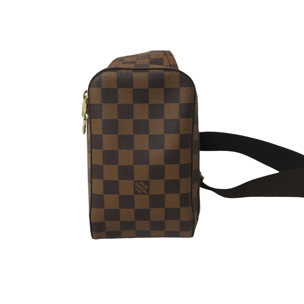 LOUIS VUITTON Damier Ebene Brown Waist Bag Body Geronimos Brown Gold - Picture 4 of 8